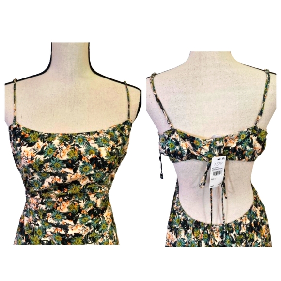 ASTR The Label Green Orange Floral Cut-Out Sundress,Large,NWT - Picture 14 of 16